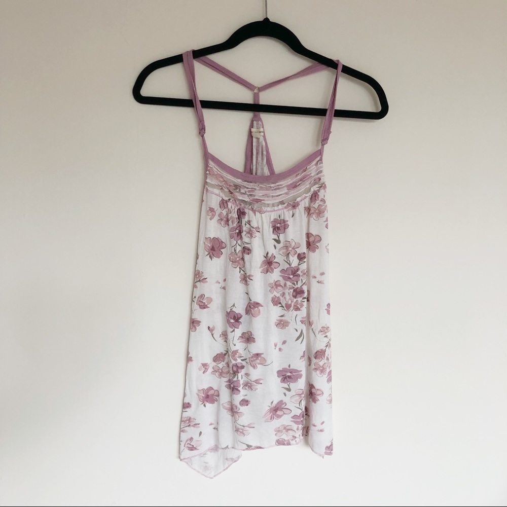 Silence + Noise Strappy Flowy Flower Tank Top